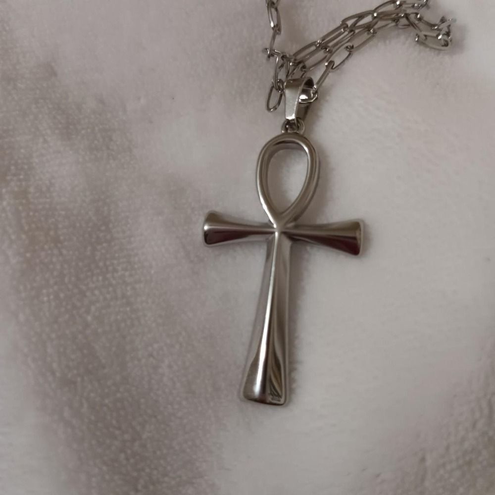 Egyptian ankh black silver cross